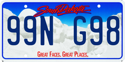 SD license plate 99NG98