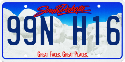 SD license plate 99NH16
