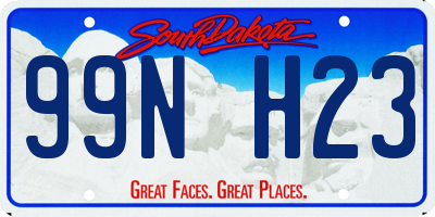 SD license plate 99NH23