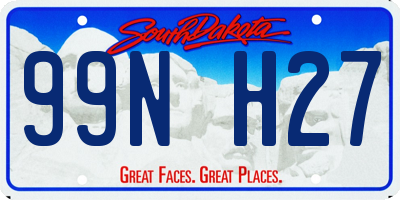 SD license plate 99NH27