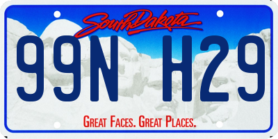 SD license plate 99NH29