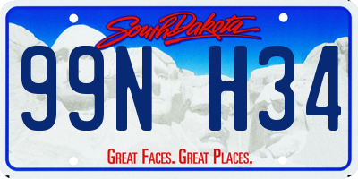 SD license plate 99NH34