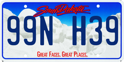SD license plate 99NH39