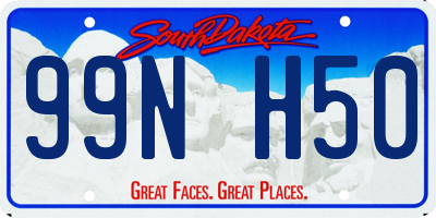 SD license plate 99NH50