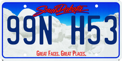 SD license plate 99NH53