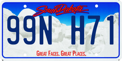 SD license plate 99NH71