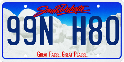 SD license plate 99NH80