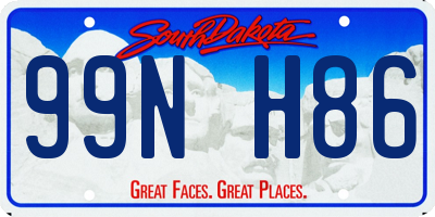 SD license plate 99NH86