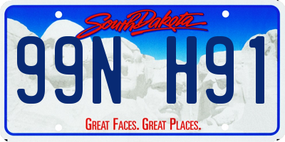 SD license plate 99NH91