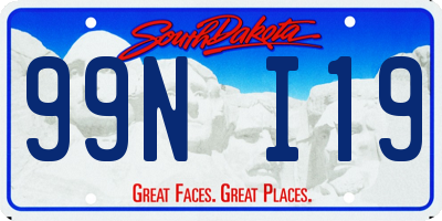 SD license plate 99NI19