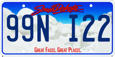 SD license plate 99NI22