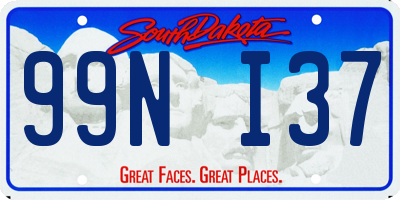 SD license plate 99NI37