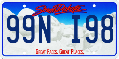 SD license plate 99NI98