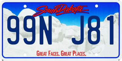 SD license plate 99NJ81