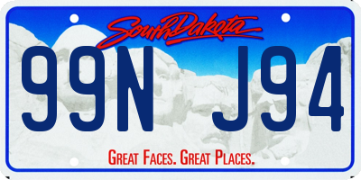 SD license plate 99NJ94