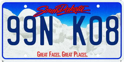 SD license plate 99NK08