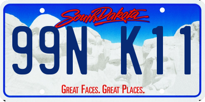 SD license plate 99NK11