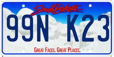 SD license plate 99NK23