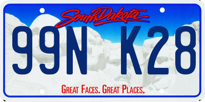 SD license plate 99NK28