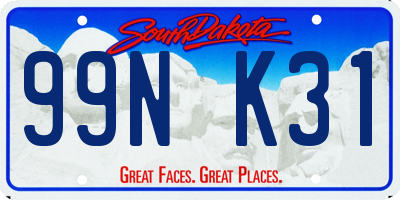 SD license plate 99NK31