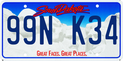SD license plate 99NK34