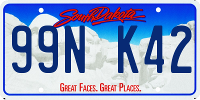 SD license plate 99NK42