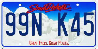 SD license plate 99NK45