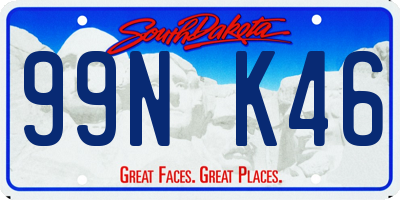 SD license plate 99NK46
