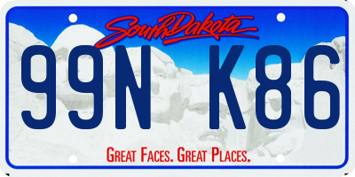 SD license plate 99NK86