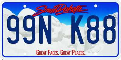 SD license plate 99NK88