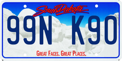 SD license plate 99NK90