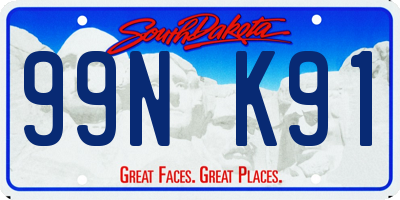 SD license plate 99NK91