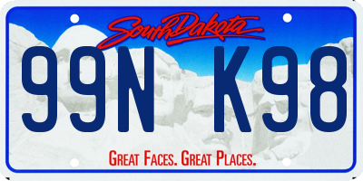 SD license plate 99NK98