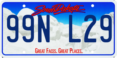 SD license plate 99NL29