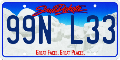 SD license plate 99NL33