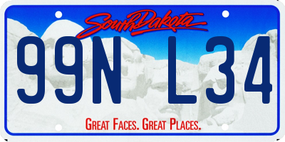 SD license plate 99NL34