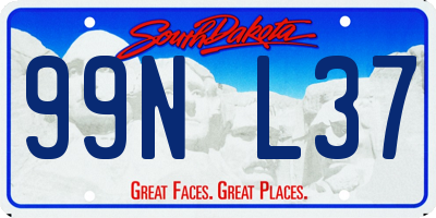 SD license plate 99NL37