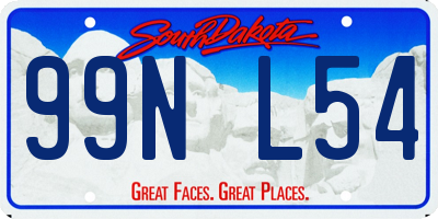 SD license plate 99NL54