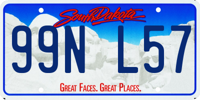 SD license plate 99NL57