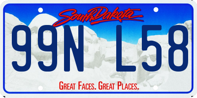 SD license plate 99NL58
