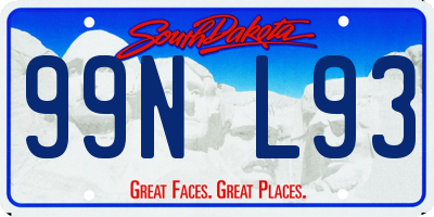 SD license plate 99NL93