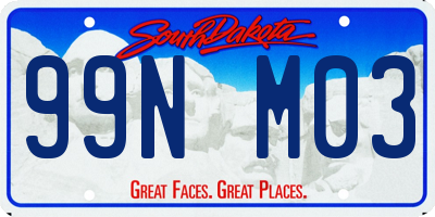 SD license plate 99NM03