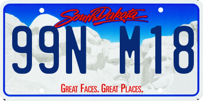 SD license plate 99NM18