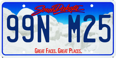 SD license plate 99NM25