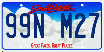 SD license plate 99NM27