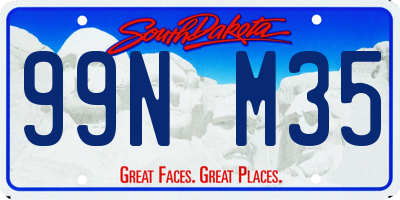 SD license plate 99NM35