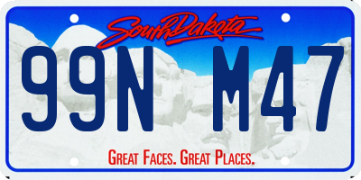 SD license plate 99NM47