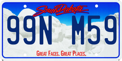 SD license plate 99NM59