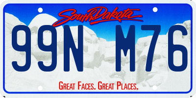 SD license plate 99NM76