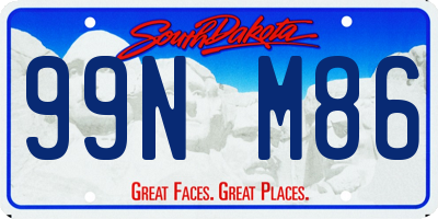 SD license plate 99NM86